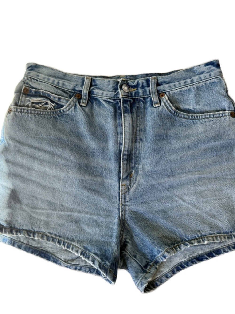 Re/Done The Midi Short in Ripped Tide